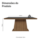 Mesa de Jantar Retangular Tampo com Moldura Rustic/Preto 5364 Madesa