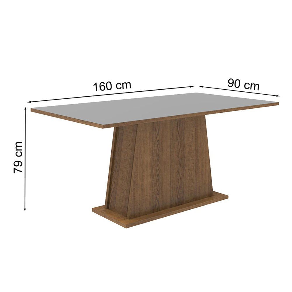 Mesa de Jantar Retangular Tampo de Madeira Rustic/Cinza 5364 Madesa