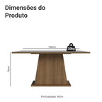 Mesa de Jantar Retangular Tampo de Madeira Rustic/Cinza 5364 Madesa