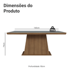 Mesa de Jantar Retangular Tampo com Moldura Rustic/Cinza 5364 Madesa