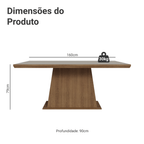 Mesa de Jantar Retangular Tampo com Moldura Rustic/Crema 5364 Madesa
