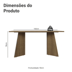 Mesa de Jantar Retangular Tampo de Madeira 5389 Rustic/Crema Madesa