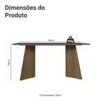 Mesa de Jantar Retangular Tampo de Madeira 5389 Rustic/Preto Madesa