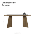 Mesa de Jantar Retangular Tampo de Vidro 5389 Rustic/Preto Madesa