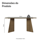 Mesa de Jantar Retangular Tampo de Vidro 5389 Rustic/Cinza Madesa