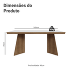 Mesa de Jantar Retangular Tampo com Moldura Rustic/Branco 5389 Madesa