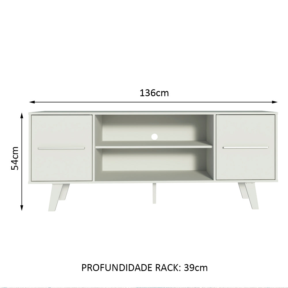 Rack para TV até 55 Polegadas Madesa Copenhagen Branco
