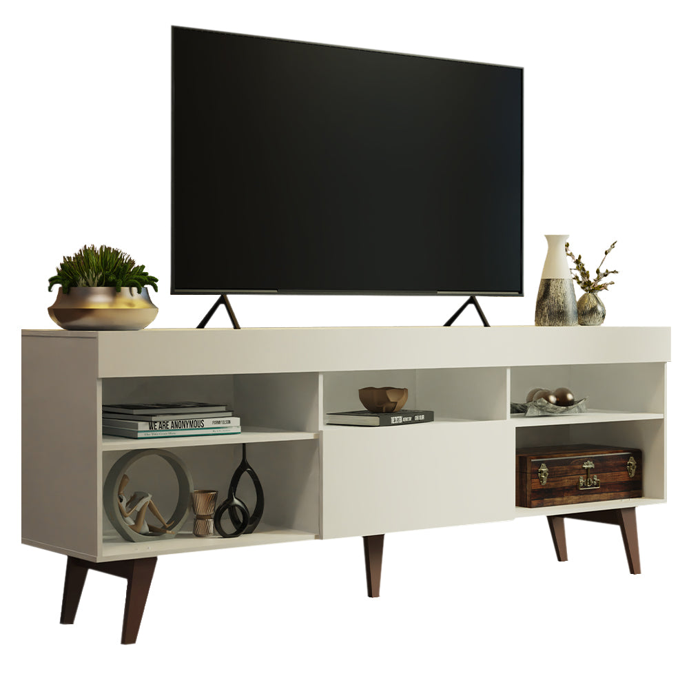 Rack para TV até 75 Polegadas Lille Madesa 180 cm 1 Porta Branco