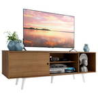 Rack Madesa Dubai para TV até 65 Polegadas com Pés Rustic/Branco 5Z09