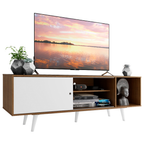 Rack Madesa Dubai para TV até 65 Polegadas com Pés Rustic/Branco 6E09