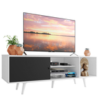 Rack Madesa Dubai para TV até 65 Polegadas com Pés Branco/Preto 7309
