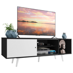 Rack Madesa Dubai para TV até 65 Polegadas com Pés Preto/Branco 7709