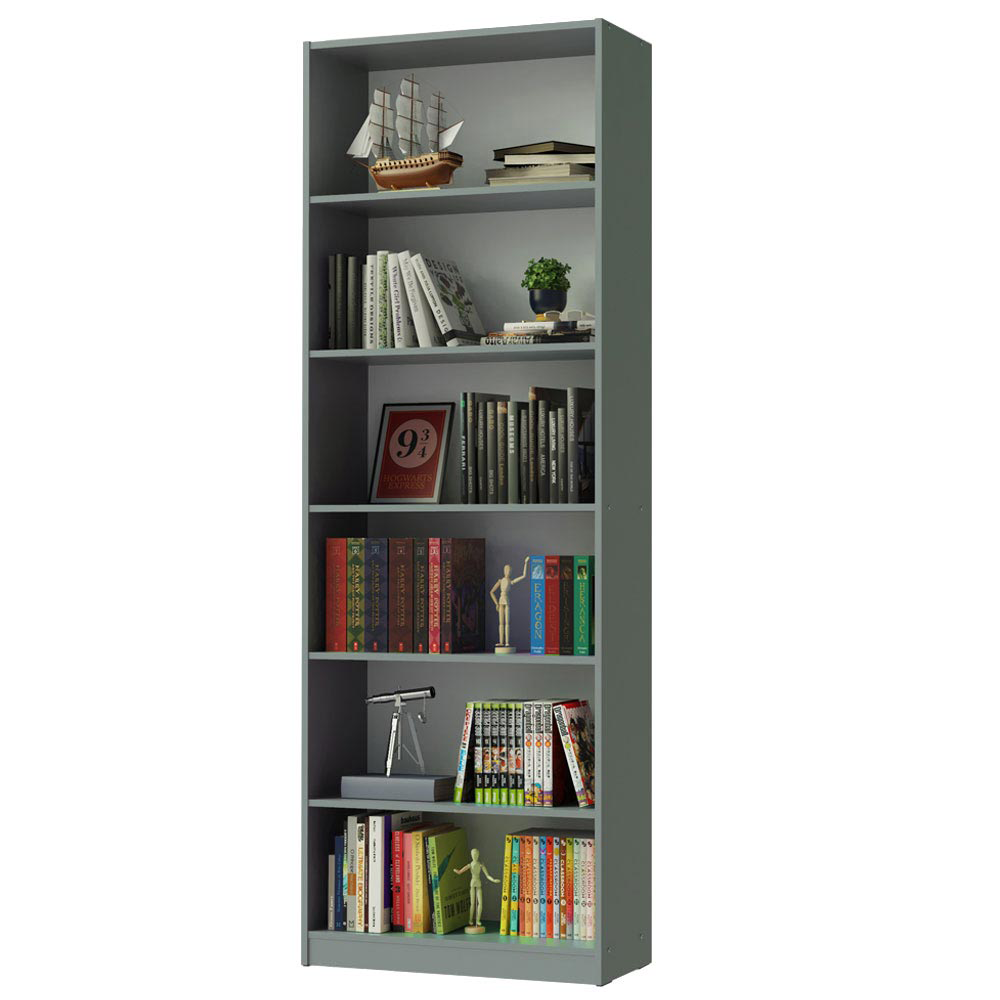 Estante Livreiro Madesa 6908 com 6 Nichos Cinza