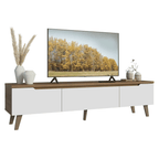 Rack para TV até 75 Polegadas 180 cm 2 Portas 1 Gaveta Rustic/Branco Dune Madesa