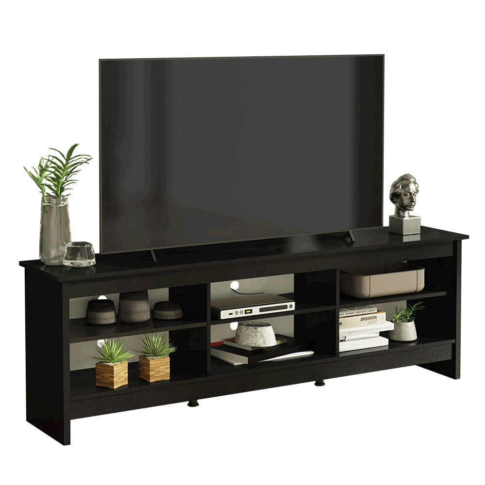 Rack para TV até 80 Polegadas Madesa 6924 com 6 Nichos Preto PO