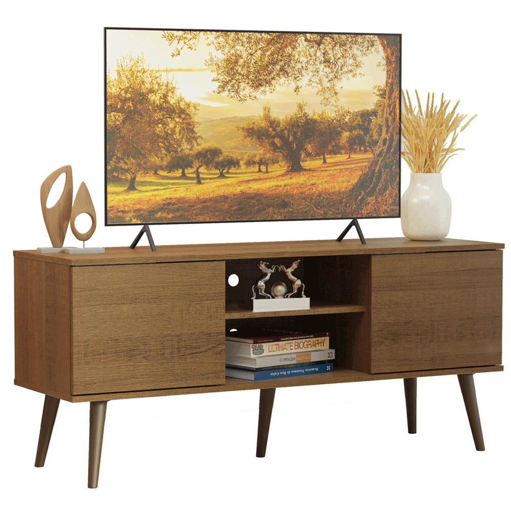 Rack para TV até 55 Polegadas Madesa 6925 com 2 Portas Rustic PO