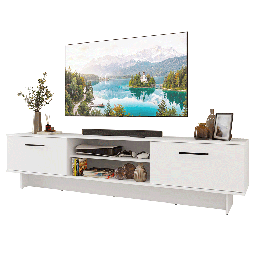 Rack para TV até 80 Polegadas 218 cm 2 Portas Branco Agata Madesa