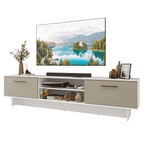 Rack para TV até 80 Polegadas 218 cm 2 Portas Branco/Crema Agata Madesa