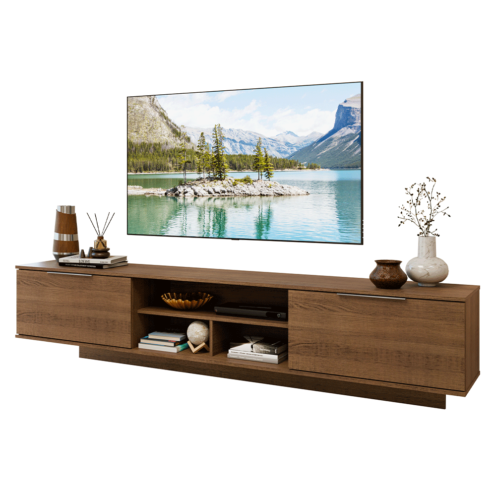 Rack Suspenso para TV até 80 Polegadas 218 cm 2 Portas Rustic Stella Madesa