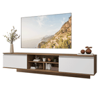 Rack Suspenso para TV até 80 Polegadas 218 cm 2 Portas Rustic/Branco Glamy Madesa