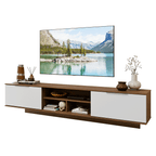 Rack Suspenso para TV até 80 Polegadas 218 cm 2 Portas Rustic/Branco Stella Madesa