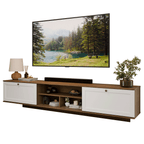 Rack Suspenso para TV até 80 Polegadas 218 cm 2 Portas Rustic/Branco Vik Madesa