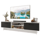 Rack para TV até 80 Polegadas 218 cm 2 Portas Branco/Preto Agata Madesa