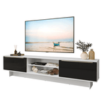 Rack para TV até 80 Polegadas 218 cm 2 Portas Branco/Preto Lux Madesa