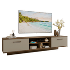 Rack Suspenso para TV até 80 Polegadas 218 cm 2 Portas Rustic/Crema Agata Madesa