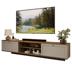 Rack Suspenso para TV até 80 Polegadas 218 cm 2 Portas Rustic/Crema Vik Madesa
