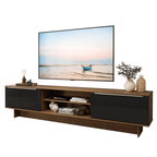 Rack para TV até 80 Polegadas 218 cm 2 Portas Rustic/Preto Lux Madesa