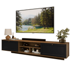 Rack Suspenso para TV até 80 Polegadas 218 cm 2 Portas Rustic/Preto Vik Madesa