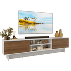 Rack para TV até 80 Polegadas 218 cm 2 Portas Branco/Rustic Stella Madesa