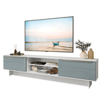 Rack para TV até 80 Polegadas 218 cm 2 Portas Branco/Cinza Lux Madesa