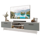 Rack para TV até 80 Polegadas 218 cm 2 Portas Branco/Cinza Agata Madesa