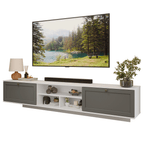 Rack Suspenso para TV até 80 Polegadas 218 cm 2 Portas Branco/Cinza Vik Madesa