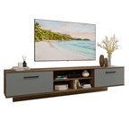 Rack Suspenso para TV até 80 Polegadas 218 cm 2 Portas Rustic/Cinza Agata Madesa