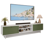 Rack para TV até 80 Polegadas 218 cm 2 Portas Branco/Verde Vik Madesa