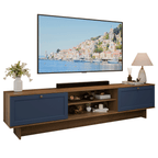 Rack para TV até 80 Polegadas 218 cm 2 Portas Rustic/Azul Vik Madesa