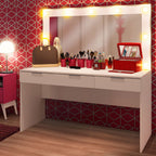 Penteadeira Madesa Camarim Carly com 3 Gavetas (Sem Painel) Branco