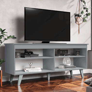 Rack para TV até 65 Polegadas Madesa 6992 com 4 Nichos Cinza PO