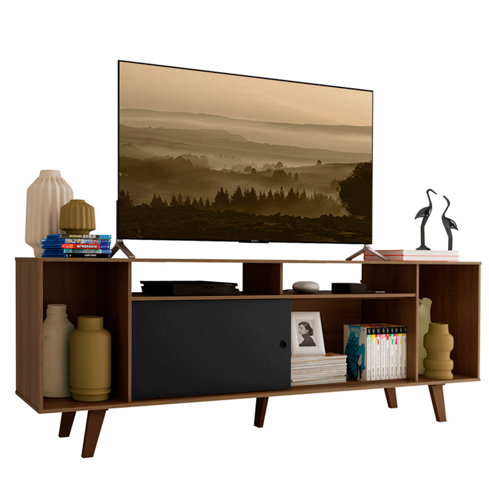Rack para TV até 65 Polegadas Madesa Cancun com Pés Rustic/Preto 7K5Z