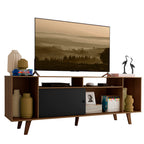 Rack para TV até 65 Polegadas Madesa Cancun com Pés Rustic/Preto 7K5Z