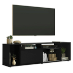 Rack para TV até 65 Polegadas Madesa 7008 com 5 Nichos e 1 Porta Preto PO