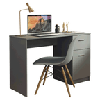 Escrivaninha para Notbook Madesa 9406 com 1 Gaveta e 1 Porta Cinza PO
