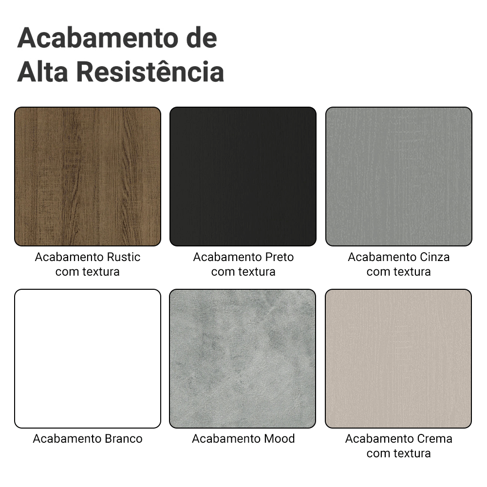 Amostra de Acabamentos de Cozinha Linhas Agata, Glamy e Stella Madesa