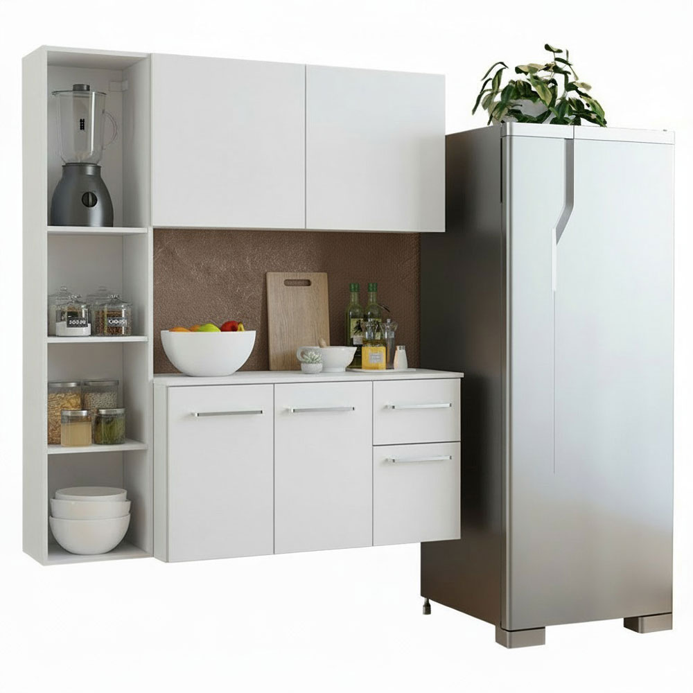 Armário de Cozinha Compacta 120cm Branco Easy Madesa