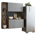 Armário de Cozinha Compacta 120cm Rustic/Cinza Easy Madesa