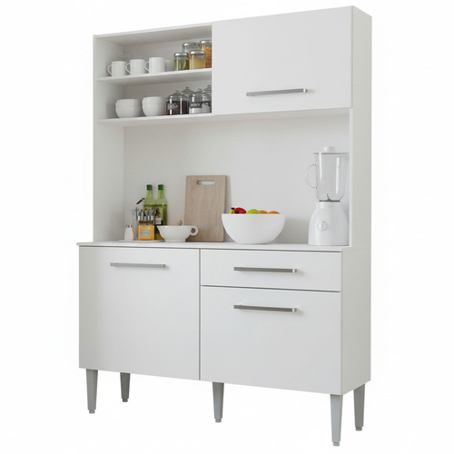 Armário de Cozinha Compacta 120cm Branco Life Madesa
