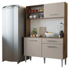 Armário de Cozinha Compacta 120cm Rustic/Crema Life Madesa